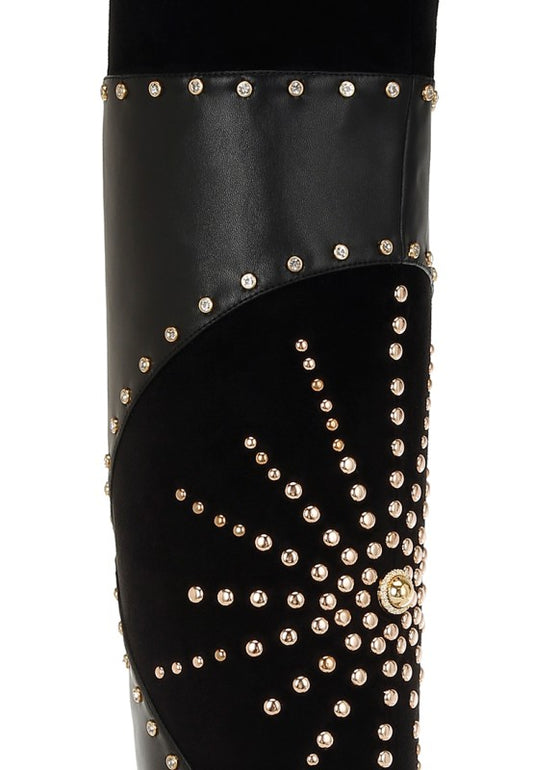 Medira Pointed Toe Embellished Stiletto Boots image 3