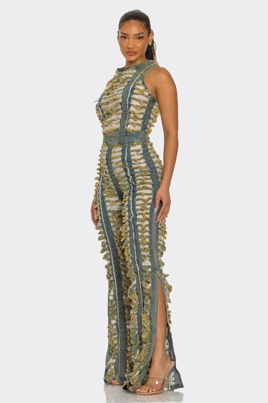 Fringe Fantasy Raw Denim Jumpsuit image 3
