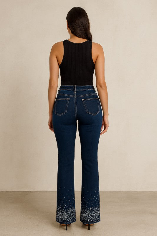 Rhinestone Bootcut Jean Premium Stretch Denim image 2