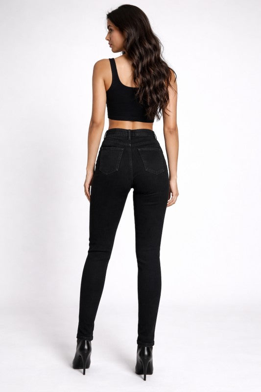 High Rise Studded Skinny Jeans image 2
