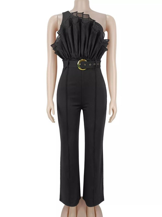 One-Shoulder Ruffled Wide-Leg Jumpsuit image 3