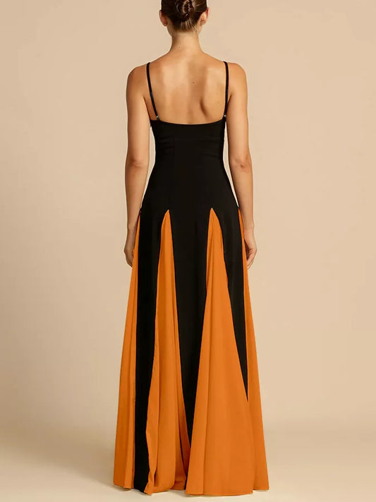 Two-Tone Flowing Maxi Dress image 2