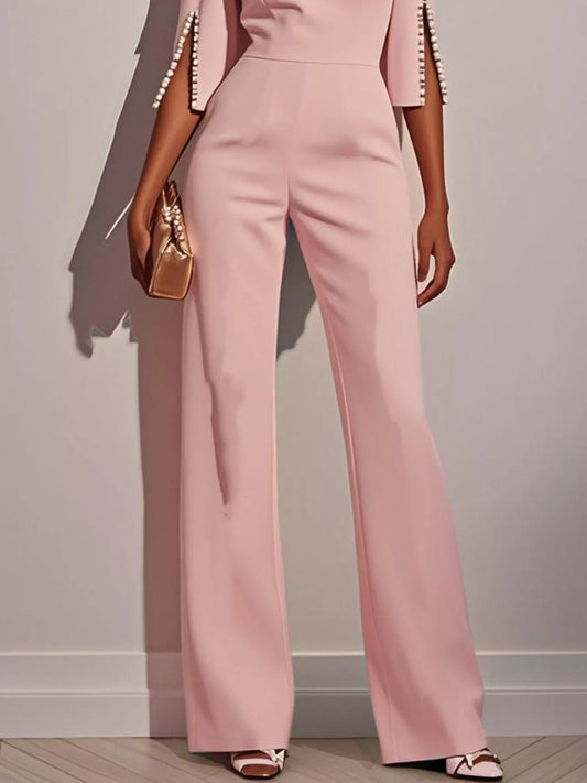 Wide-Leg Jumpsuit with Slit Sleeve image 3