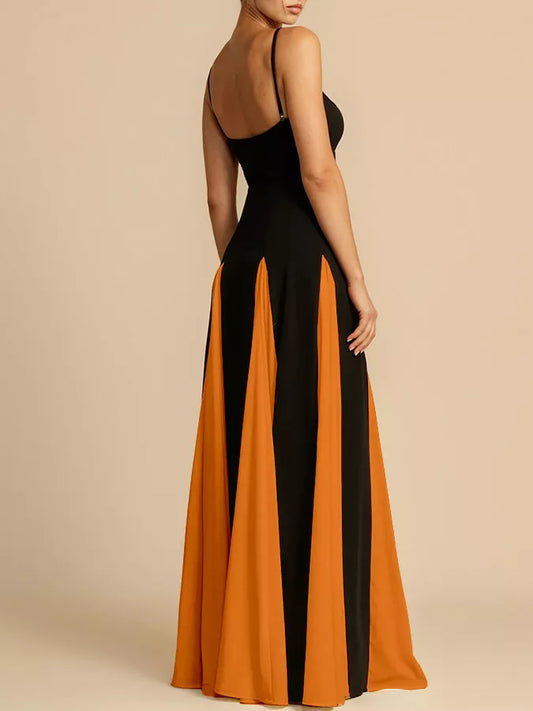 Two-Tone Flowing Maxi Dress image 3