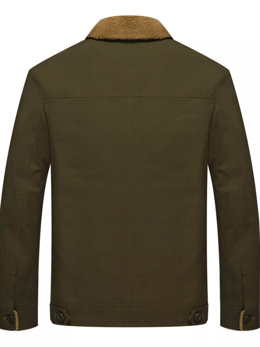 Men's Button Up Fleece Lined Denim Jacket image 2