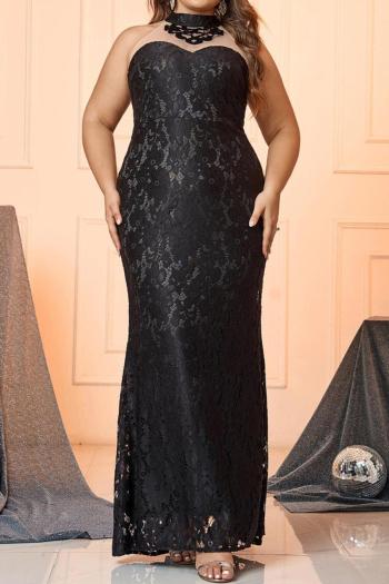 Plus Size Sleeveless Mesh and Lace Maxi Dress image 2