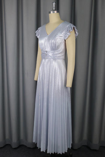 Radiant Elegance Pleated Metallic Maxi Dress image 3