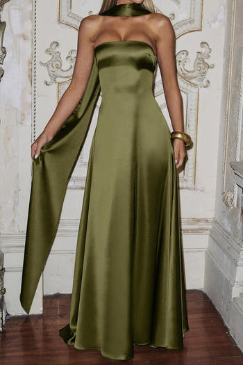 Sash Scarf Tube Maxi Dress image 2