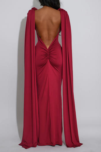 Dreamy Eyes Cloaked Cape Maxi Dress image 2