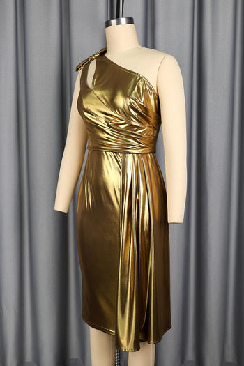 Golden Hour One-Shoulder Midi Dress image 3