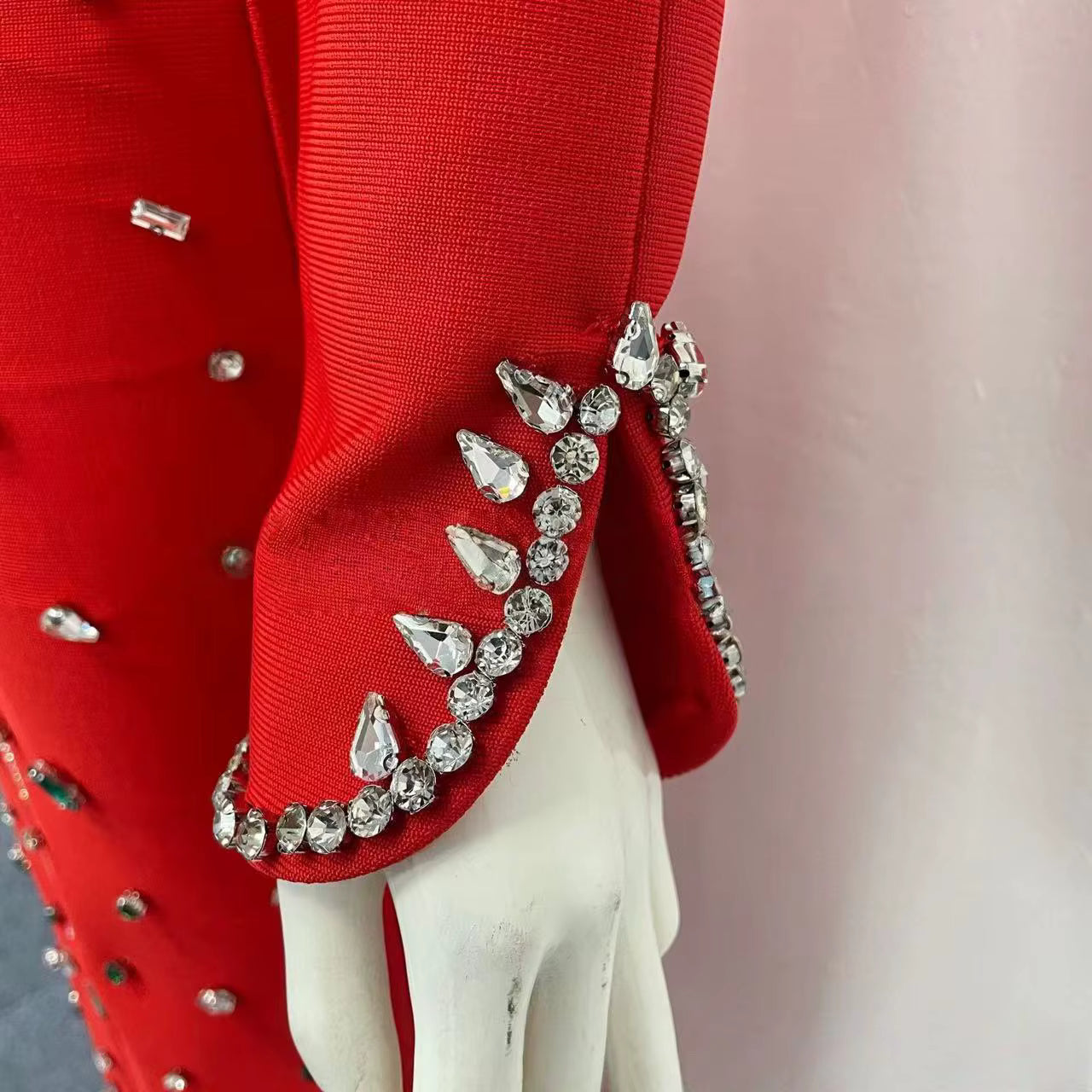 Candy Cane Rhinestone Maxi Dress
