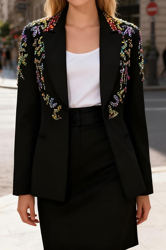Rhinestone Bloom Embellished Tailored Blazer image 2