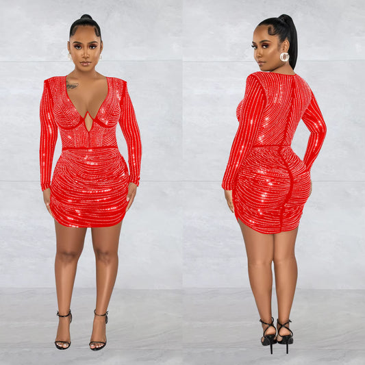 Sparkly Rhinestone Mini Dress image 2