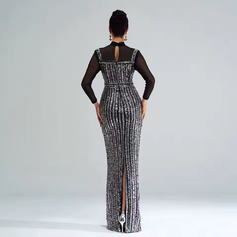 Sheer Elegance Flowing Maxi Dress