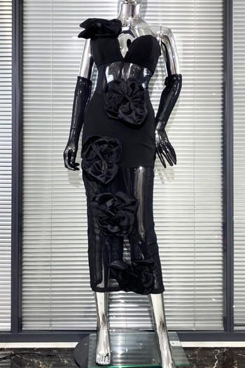 Spotlight Siren Sheer Bow Midi Dress with Gloves image 2