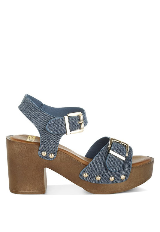 Vipasa Studded Denim Clog Sandals image 3