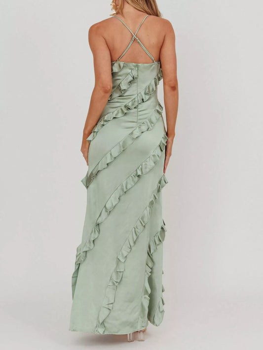 Ruffled Spaghetti Strap Maxi Dress image 3