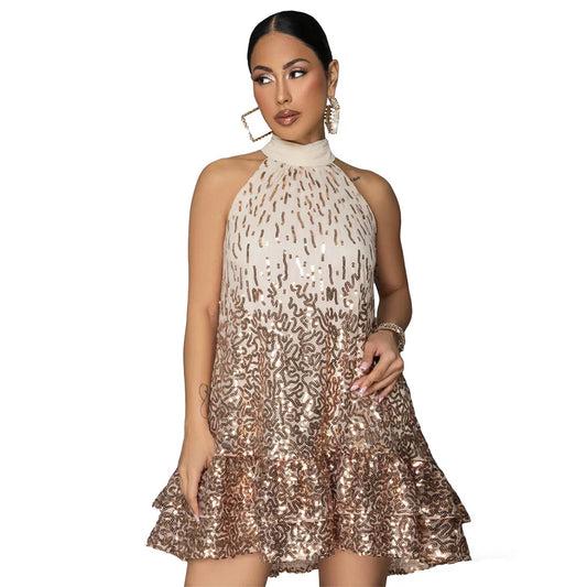 Shimmy Sequin A-Line Mini Dress image 2