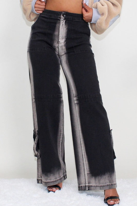 Black Washed Denim Jeans