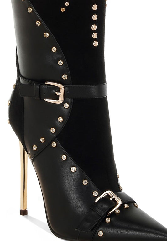 Medira Pointed Toe Embellished Stiletto Boots image 2