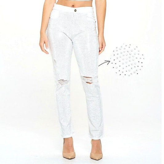 Brilliant Chic Rhinestone Denim Pants image 2