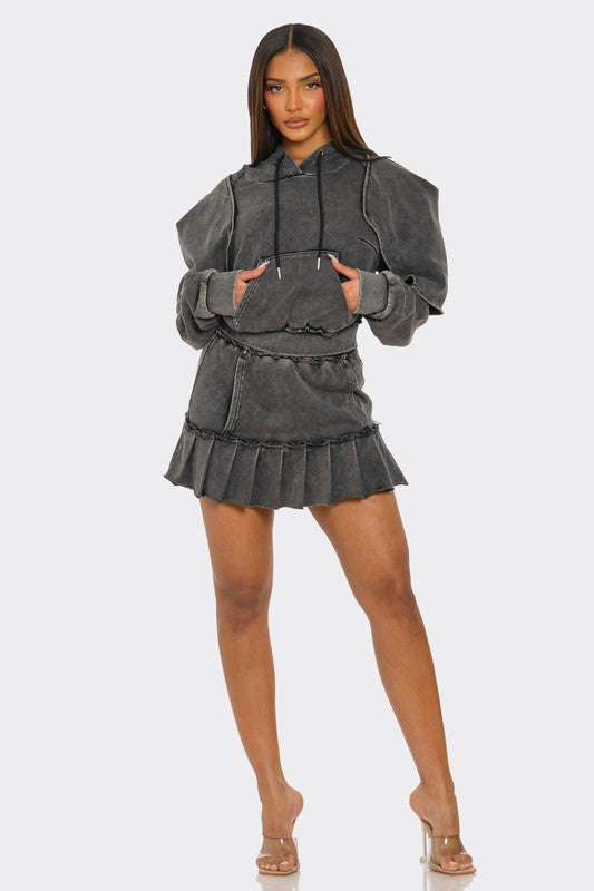 Street Luxe Denim Mini Skirt Set image 2
