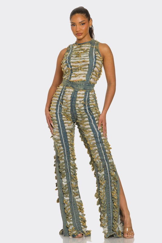 Fringe Fantasy Raw Denim Jumpsuit image 2