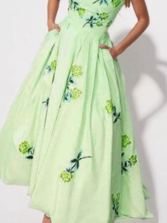 Floral Print Tube Maxi Dress image 3