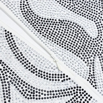 Rhinestone Zebra Print Mesh Dress - Sexy Spliced Slit Mini