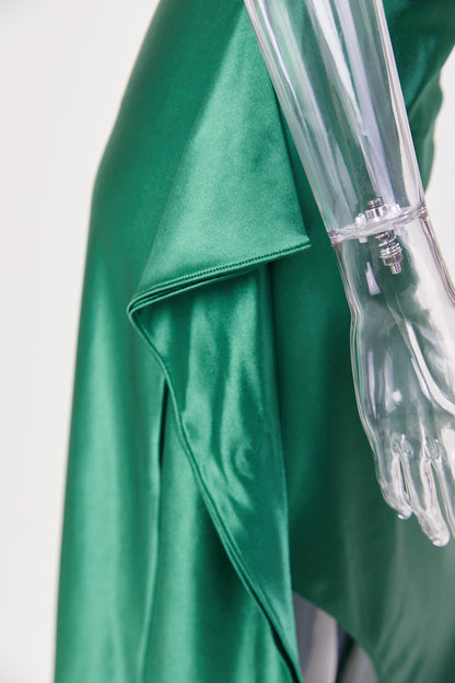 Satin Siren One-Shoulder Maxi Dress