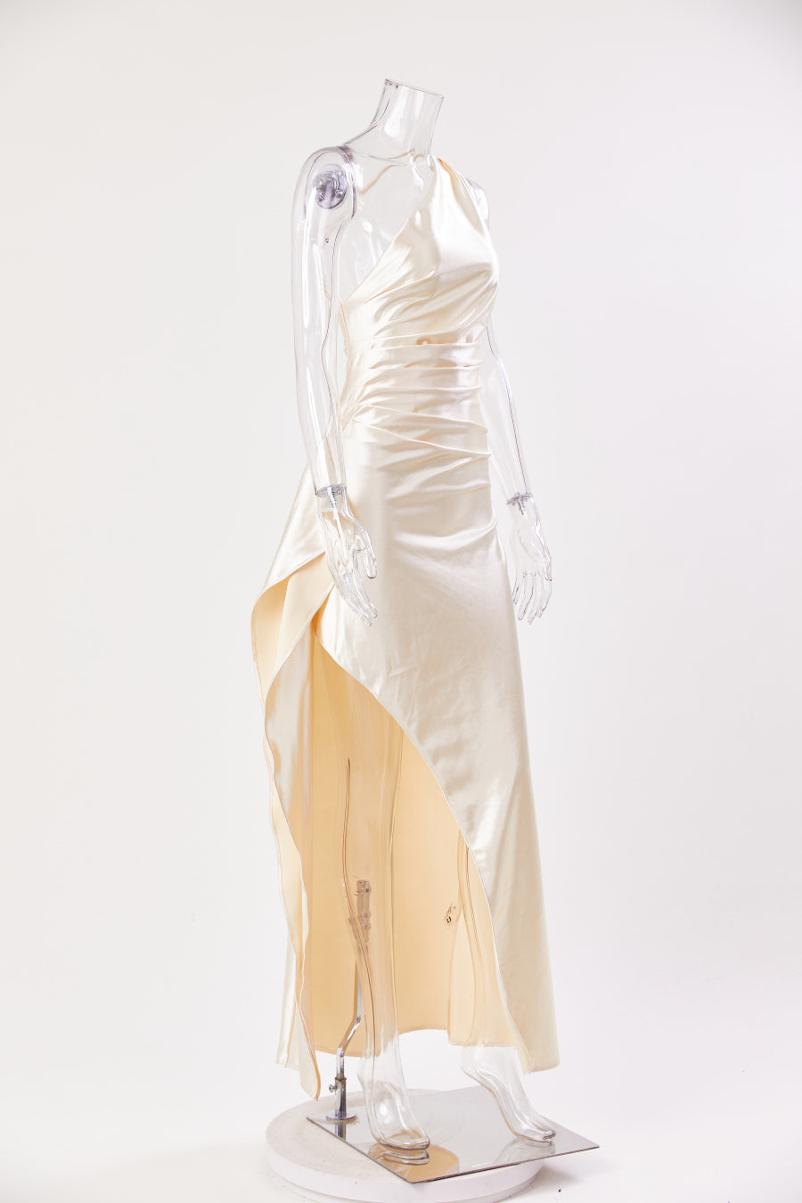 Satin Siren One-Shoulder Maxi Dress