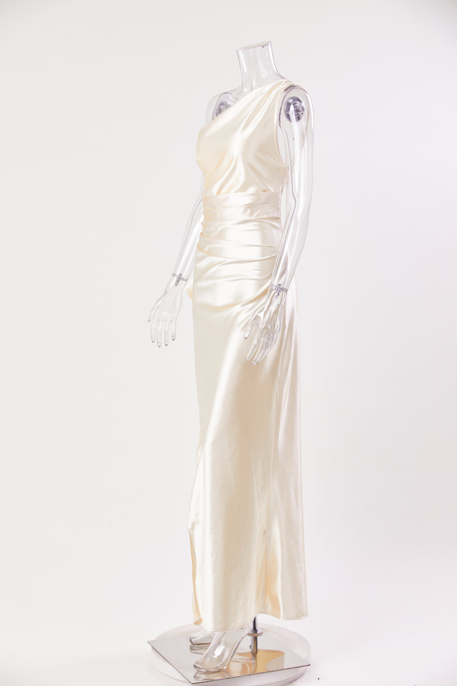 Satin Siren One-Shoulder Maxi Dress