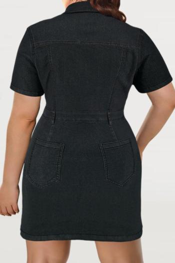 Stylish Plus Size Denim Mini Dress