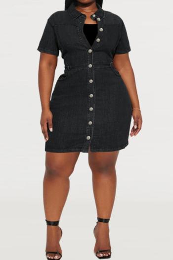 Stylish Plus Size Denim Mini Dress image 3