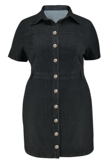 Stylish Plus Size Denim Mini Dress