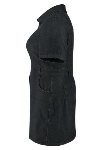 Stylish Plus Size Denim Mini Dress