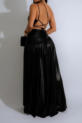 Heat Wave Metallic Cut-Out Maxi Dress image 2