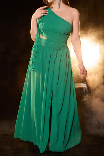 Elegant Plus Size Hollow Slit Maxi Dress