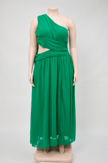 Elegant Plus Size Hollow Slit Maxi Dress