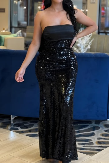 Plus Size Sequin Maxi Dress