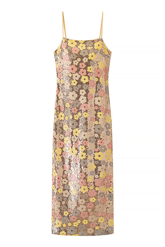 Pastel Floral Sequin Dress – Light & Sparkling Midi image 2