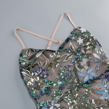 Sparkling Sequin Embroidered Backless Mini Dress for Dazzling Party Nights