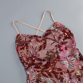 Sparkling Sequin Embroidered Backless Mini Dress for Dazzling Party Nights