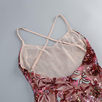 Sparkling Sequin Embroidered Backless Mini Dress for Dazzling Party Nights