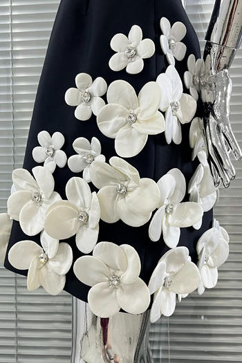 Elegant Floral V-Neck Mini Dress - High-Quality Slight Stretch Fabric