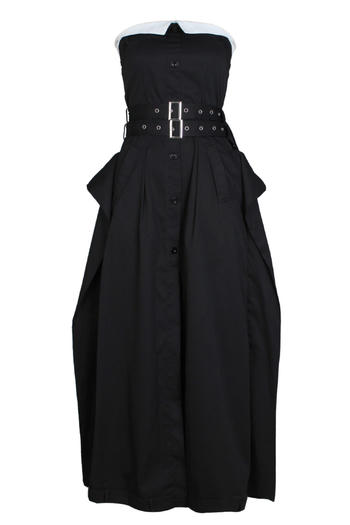 Elegant Plus Size Non-Stretch Contrast Color Maxi Dress with Button Details