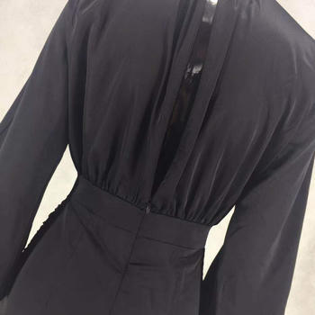 Stylish Non-Stretch Ruched Mini Dress with Elegant Lantern Sleeves