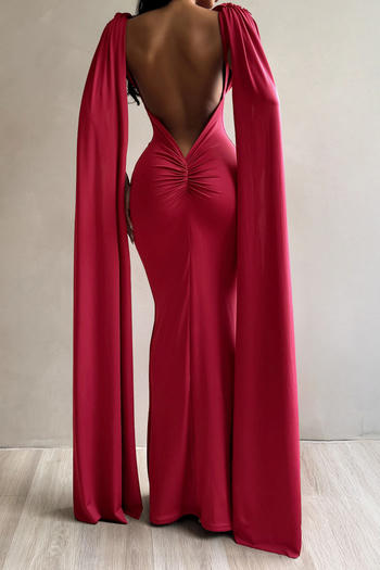 Dreamy Eyes Cloaked Cape Maxi Dress image 3