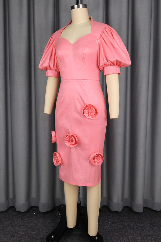Pink Rose Embellished Midi Dress image 3
