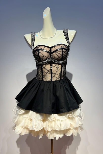 Midnight Romance Ruffle Mini Dress